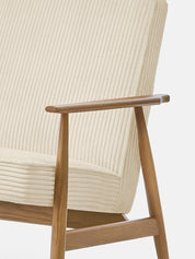 Fotel Fox w tkaninie Cord Creme