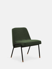 Fotel klubowy 366 Metal w tkaninie Boucle Bottle Green