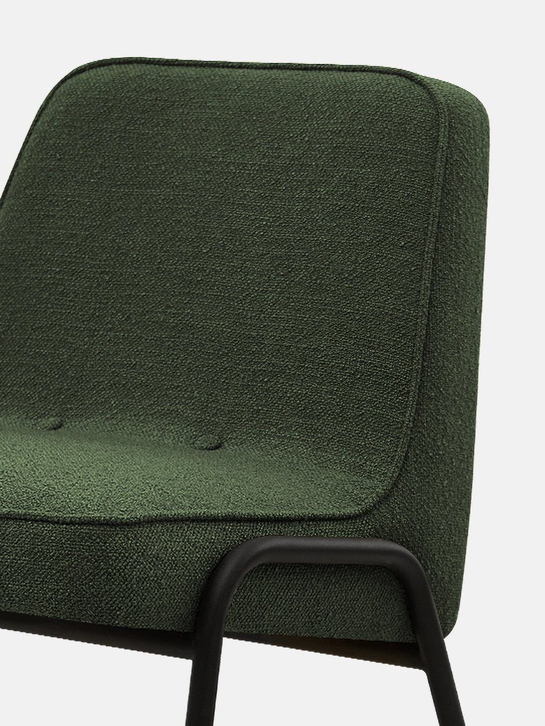 Fotel klubowy 366 Metal w tkaninie Boucle Bottle Green
