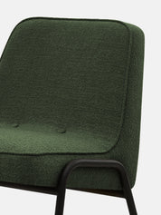 Fotel klubowy 366 Metal w tkaninie Boucle Bottle Green