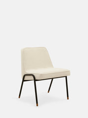Fotel klubowy 366 Metal w tkaninie Boucle Creme