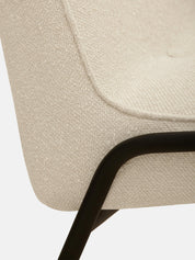 Fotel klubowy 366 Metal w tkaninie Boucle Creme