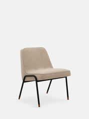 Fotel klubowy 366 Metal w tkaninie Boucle Creme